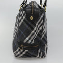 BURBERRY Nova Check Blue Label Tote Bag Wool Blue Auth 116491-4