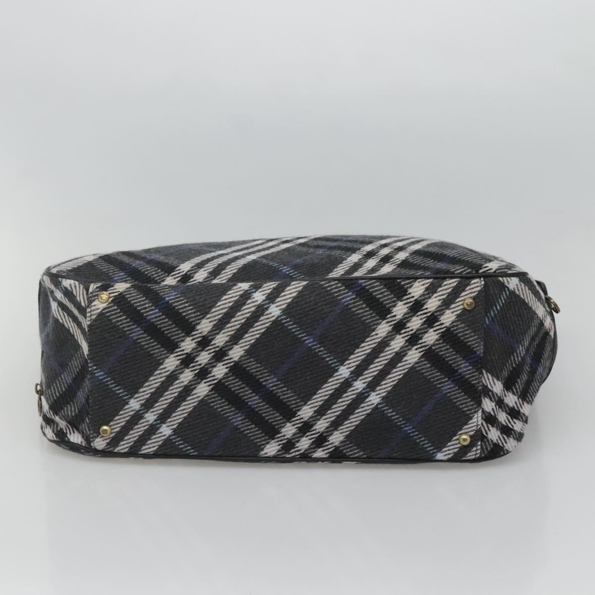 BURBERRY Nova Check Blue Label Tote Bag Wool Blue Auth 116491