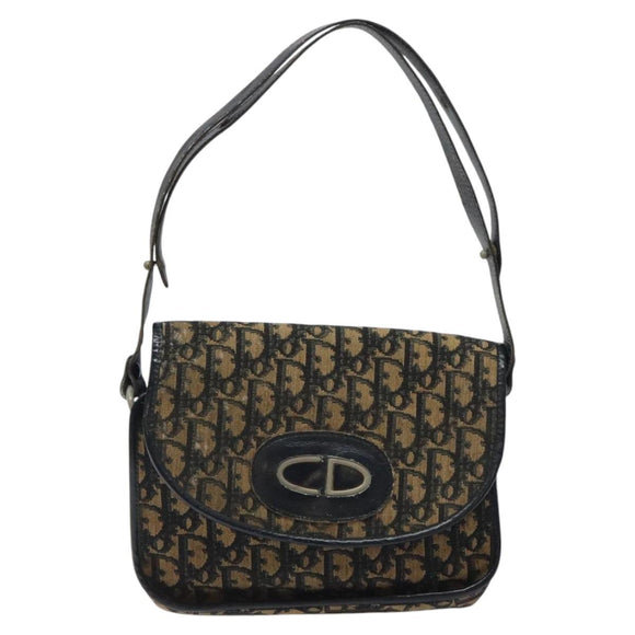 Christian Dior Trotter Canvas Shoulder Bag Navy Auth 116498