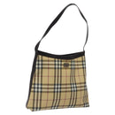 BURBERRY Nova Check Shoulder Bag PVC Beige Auth 116514-1