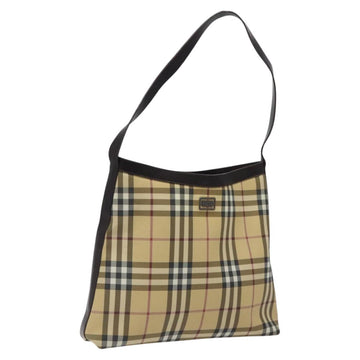 BURBERRY Nova Check Shoulder Bag PVC Beige Auth 116514