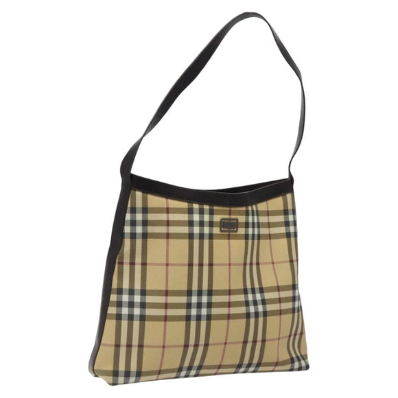 BURBERRY Nova Check Shoulder Bag PVC Beige Auth 116514