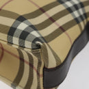 BURBERRY Nova Check Shoulder Bag PVC Beige Auth 116514-9