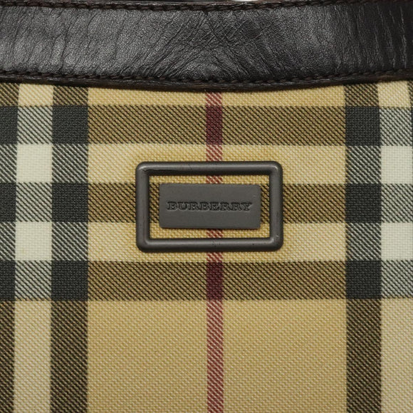 BURBERRY Nova Check Shoulder Bag PVC Beige Auth 116514