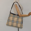 BURBERRY Nova Check Shoulder Bag PVC Beige Auth 116514-20