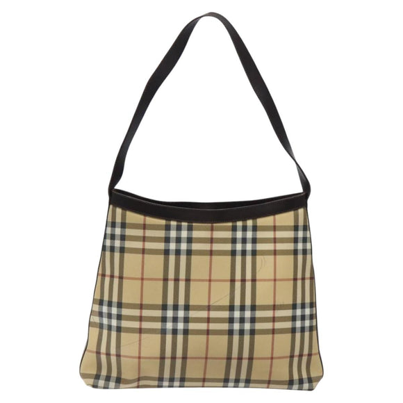 BURBERRY Nova Check Shoulder Bag PVC Beige Auth 116514