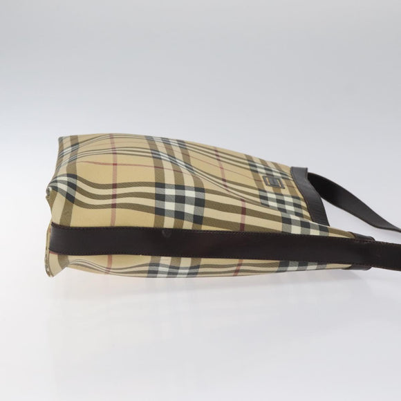 BURBERRY Nova Check Shoulder Bag PVC Beige Auth 116514