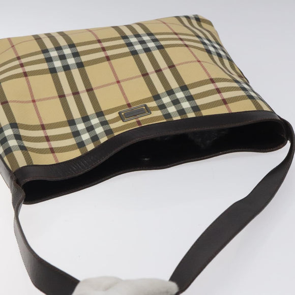 BURBERRY Nova Check Shoulder Bag PVC Beige Auth 116514