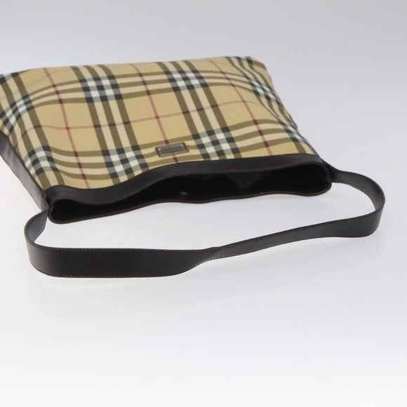 BURBERRY Nova Check Shoulder Bag PVC Beige Auth 116514