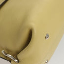 Salvatore Ferragamo Gancini Hand Bag Leather 2way Gold Yellow Auth 116515-9