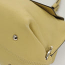 Salvatore Ferragamo Gancini Hand Bag Leather 2way Gold Yellow Auth 116515-14