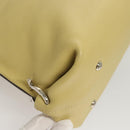 Salvatore Ferragamo Gancini Hand Bag Leather 2way Gold Yellow Auth 116515-15