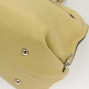 Salvatore Ferragamo Gancini Hand Bag Leather 2way Gold Yellow Auth 116515-16
