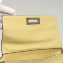 Salvatore Ferragamo Gancini Hand Bag Leather 2way Gold Yellow Auth 116515-18