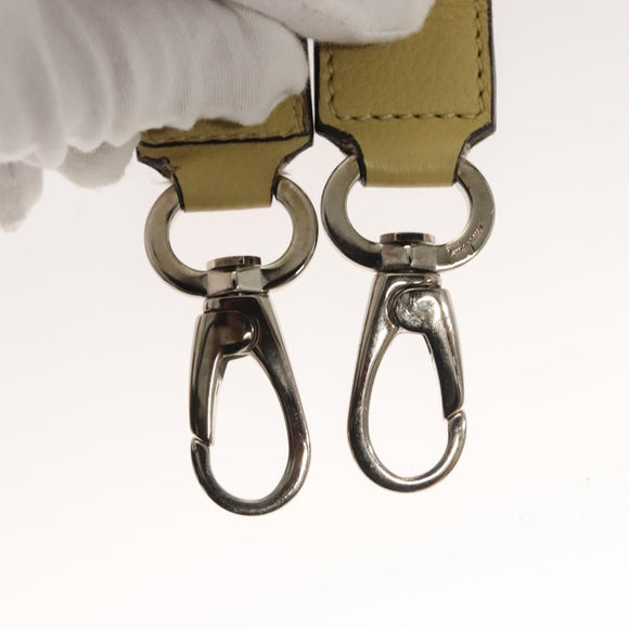 Salvatore Ferragamo Gancini Hand Bag Leather 2way Gold Yellow Auth 116515