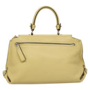 Salvatore Ferragamo Gancini Hand Bag Leather 2way Gold Yellow Auth 116515-2
