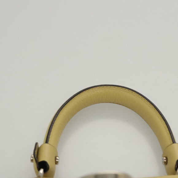 Salvatore Ferragamo Gancini Hand Bag Leather 2way Gold Yellow Auth 116515