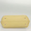 Salvatore Ferragamo Gancini Hand Bag Leather 2way Gold Yellow Auth 116515-5