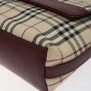 BURBERRY Nova Check Shoulder Bag Canvas Beige Auth 116522-9