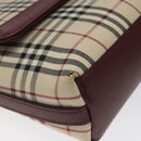 BURBERRY Nova Check Shoulder Bag Canvas Beige Auth 116522-14