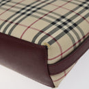 BURBERRY Nova Check Shoulder Bag Canvas Beige Auth 116522-15