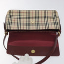 BURBERRY Nova Check Shoulder Bag Canvas Beige Auth 116522-10