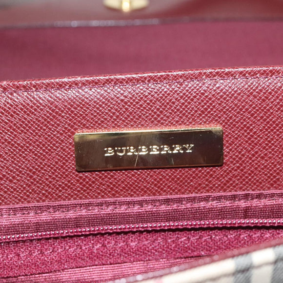 BURBERRY Nova Check Shoulder Bag Canvas Beige Auth 116522