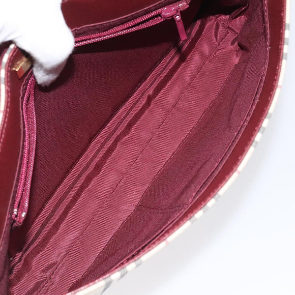 BURBERRY Nova Check Shoulder Bag Canvas Beige Auth 116522