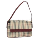 BURBERRY Nova Check Shoulder Bag Canvas Beige Auth 116522-1