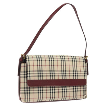 BURBERRY Nova Check Shoulder Bag Canvas Beige Auth 116522