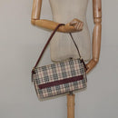 BURBERRY Nova Check Shoulder Bag Canvas Beige Auth 116522-22