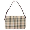 BURBERRY Nova Check Shoulder Bag Canvas Beige Auth 116522-2
