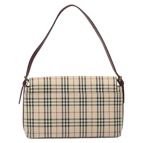 BURBERRY Nova Check Shoulder Bag Canvas Beige Auth 116522