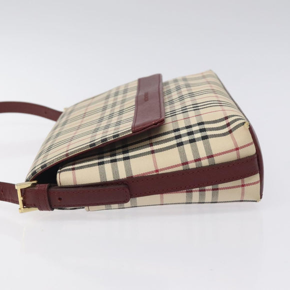 BURBERRY Nova Check Shoulder Bag Canvas Beige Auth 116522
