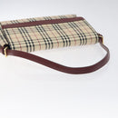 BURBERRY Nova Check Shoulder Bag Canvas Beige Auth 116522-7