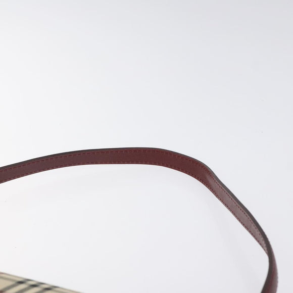 BURBERRY Nova Check Shoulder Bag Canvas Beige Auth 116522