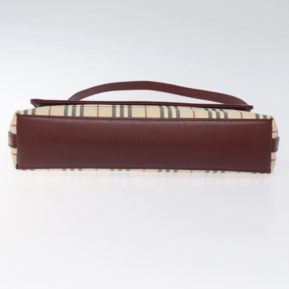 BURBERRY Nova Check Shoulder Bag Canvas Beige Auth 116522