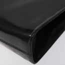 Salvatore Ferragamo Gancini Chain Shoulder Bag Patent leather Black Auth 116524-9