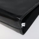 Salvatore Ferragamo Gancini Chain Shoulder Bag Patent leather Black Auth 116524-15