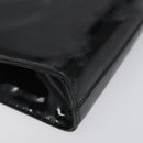 Salvatore Ferragamo Gancini Chain Shoulder Bag Patent leather Black Auth 116524-16