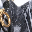 Salvatore Ferragamo Gancini Chain Shoulder Bag Patent leather Black Auth 116524-17