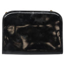 Salvatore Ferragamo Gancini Chain Shoulder Bag Patent leather Black Auth 116524-2