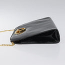 Salvatore Ferragamo Gancini Chain Shoulder Bag Patent leather Black Auth 116524-4
