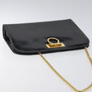 Salvatore Ferragamo Gancini Chain Shoulder Bag Patent leather Black Auth 116524-6