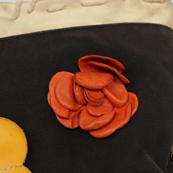 CHANEL Camelia Tote Bag Canvas Black CC Auth 116525