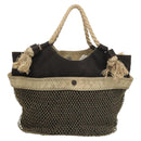 CHANEL Camelia Tote Bag Canvas Black CC Auth 116525-2