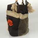 CHANEL Camelia Tote Bag Canvas Black CC Auth 116525-3