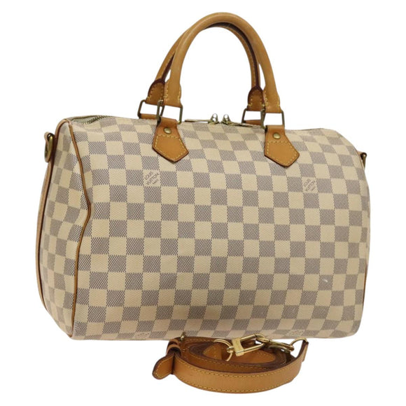 LOUIS VUITTON Damier Azur Speedy Bandouliere 30 Hand Bag 2way N41052 Auth 116527