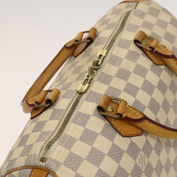 LOUIS VUITTON Damier Azur Speedy Bandouliere 30 Hand Bag 2way N41052 Auth 116527