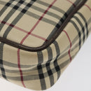 BURBERRY Nova Check Shoulder Bag Canvas Beige Silver Auth 116540-14